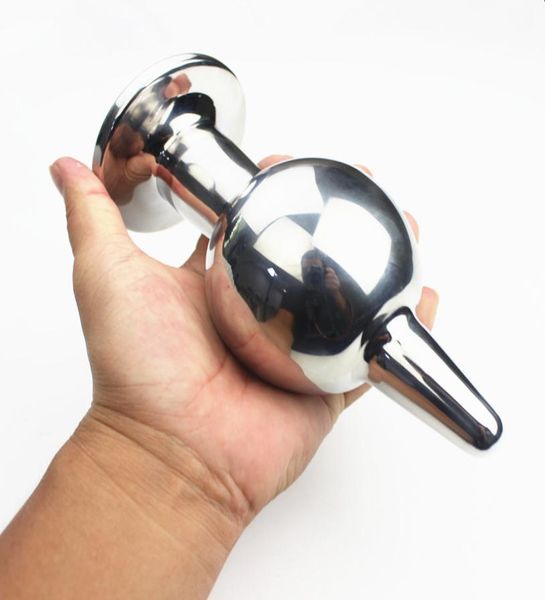 3 tailles en acier inoxydable Solide Boule anale Boule de forme d'huile de forme de lampe à bout de la lampe à bout de l'anus métallique Perle Dilator Sex Toys pour couples HH772996026
