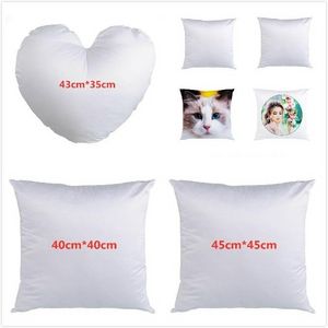 3 tailles taie d'oreiller par sublimation double face impression par transfert de chaleur housses d'oreiller coussin d'oreiller vierge sans insert housses d'oreiller en polyester WHT0228