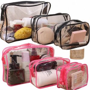 3 Maten Transparante Tas Pvc Vrouwen Rits Clear Make-Up Beauty Case Reizen Toiletartikelen Organizer Opslag Bad Toilettas W Zakken f4KZ #