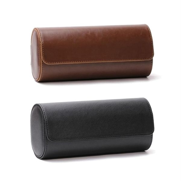 3 Slots Watch Roll Travel Case Chic Portable Vintage Leather Display Watch Storage Box with Slid in Out Watch Organizers 220113233S