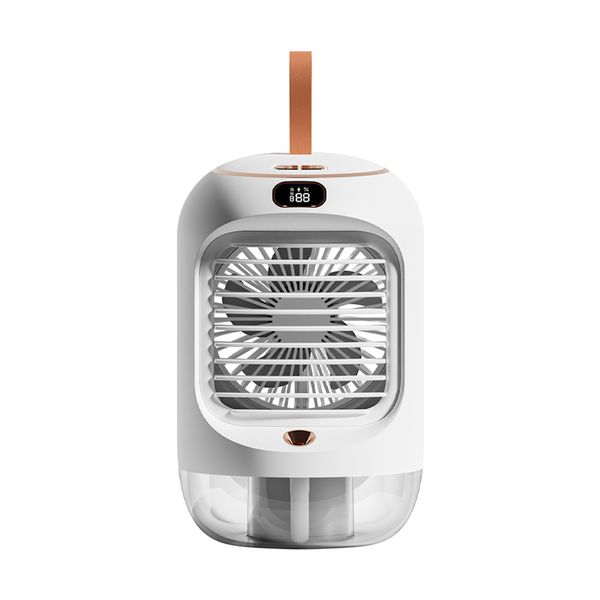 Ventilateur de refroidissement d'air de brume de jet d'eau à la maison réglable à 3 vitesses batterie 3600mAh ventilateur de climatiseur de Table rechargeable avec veilleuse