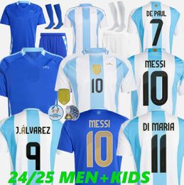 3 étoiles 2024 Euro Cup Argentina Soccer Jerseys 24 25 Messis Otamendi de Paul Team National Copa Dybala Martinez Kun di Maria Aguero Maradona Football Kits Kids Kits