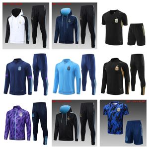 3 Estrellas Argentina Sudadera Con Capucha Manga Corta Shorts 22 23 Chaqueta de entrenamiento 22 MESSIS J.ALVAREZ DE PAUL Selección Nacional MBAPPE GRIEZMANN GIROUD Uniformes kit infantil Calcetines