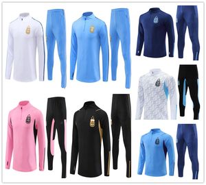 3 étoiles Argentine Tracksuit Football Football Training Jersey 2023 24 25 National Team Soccer Tracksuit Costume Jogging Men and Kids