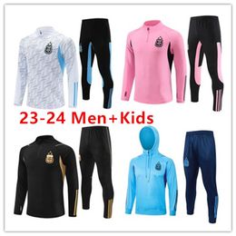 3-sterren Argentinië trainingspak voetbalshirts 23 2024 thuisuitjas voetbalshirts MESSIS DI MARIA DYBALA DE PAUL MARADONA Heren Kindertrainingspak trainingspakken Kit