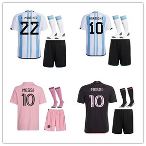 3-sterren voetbalshirts Speler Fans Versie 22 23 Voetbalshirts 2023 J.AAREZ DE PAUL Inter Miami Jersey Kindertenue Uniformen Sokken