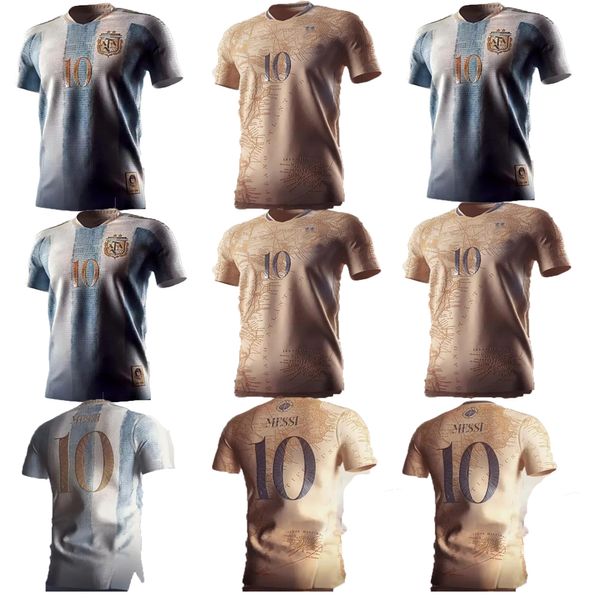 3 estrellas Argentina Camisetas de fútbol retro L.MARTINEZ Kit conmemorativo para hombres 20 21 22 23 Maillots de Foot Maradona Dybala Messi Mac Allister Camiseta especial Uniforme