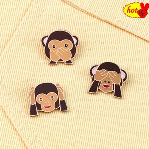 3 -stijl cartoon dierenglazuur Pin Hoogwaardige ondeugende aap broche Kid Rugzak Decoratie Women Coat Rapel Pin Badges Sieraden