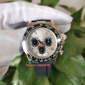 Uitstekende topkwaliteit mannen horloges horloges 116519 M116519LN-0027 40mm grijs wijzerplaat rubberen band chronograaf werken ETA CAL.4130 Movement Automatic Mens Watch