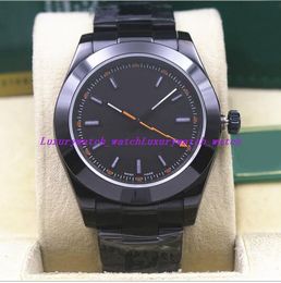 Heren Polshipwatch Zilver Zwart roestvrij staal 40 mm 116400 Automatisch mechanisch saffierglas waterdichte lichtgevende horloge mannen horloges polshorloge