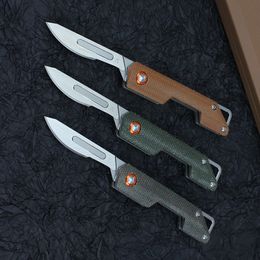 3 Styles Couteau à clé pliante en acier au carbone EDC Portable Scalpel Mini Pochettes Pochettes Utilitaire Survie de la défense EDC Outil SU001