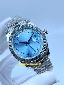 3 stijlen Fashion Men Bekijk 126334 41 mm dag datum diamant roestvrijstalen hemel blauwe wijzerplaat automatische mechanische beweging polshorloge polshand jubileumriem heren horloges