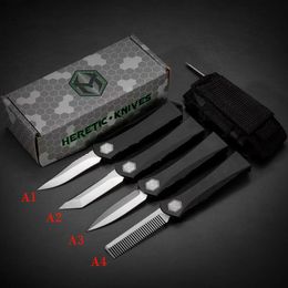 3 stijlen Heretic Knives Automatisch mes 2.559 "D2 stalen mes, luchtvaart aluminium handgrepen, camping buiten tactisch gevecht zelfverdedigingsgereedschap EDC zakgereedschap