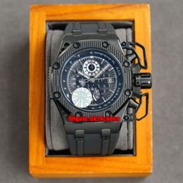 3 stijlen Hoge kwaliteit Horloges 261651 Survivor 42mm Titanium ETA7750 Automatische Chronograph Mens Horloge Black Dial Rubberen Strap Gents Sport Horloges