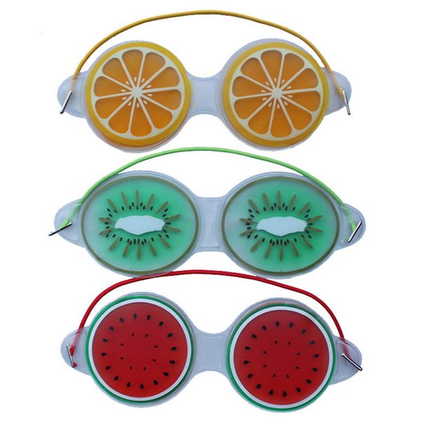 3 estilos Gel de hielo Máscara para los ojos Máscaras para dormir Favor de la fiesta Compresa fría Lindos geles de frutas Ojos Fatiga Alivio Refrigeración Cuidado Relajación