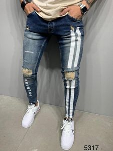 3 stijlen mannen rekbare magere motorrijder slanke fit denim gekrast zipper hiphop casual jeans hoogwaardige jeans 220719
