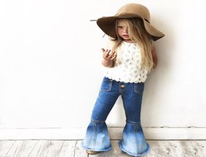 3 stijlen Nieuwe 2018 Fashion kids Kinderen Jeans meisjes Broeken Baby Meisjes Flare broek kinderen panty panty lange broek bell bell4972221