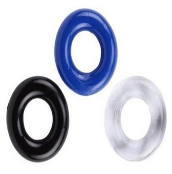 3 styles Pack Medical Grade Silicone Santé Santé Bague Rague Bague Ejaculation Sexe du pénis dur