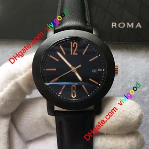 3 stijlen ROMA herenhorloges Nieuwe mode 40 MM met datum Hoge kwaliteit roestvrijstalen quartzhorloges318j