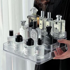 Estante de Perfume de escritorio de 3 niveles, organizador de cosméticos acrílico, estante de almacenamiento, soporte de exhibición para muñecas, condimentos de cocina 240125