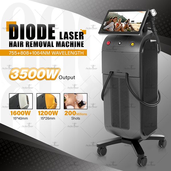 Máquina de depilación láser de diodo de 3 longitudes de onda 755nm 808nm 1064nm Reducción del vello facial Lazer para uso en salón