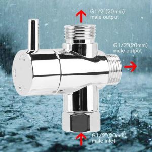 Válvula de desviadores de ducha de 3 válvulas 1/2 Válvula Free Faucet Splitter de agua Conector de grifo de agua Adaptador de baños Accesorios para el baño