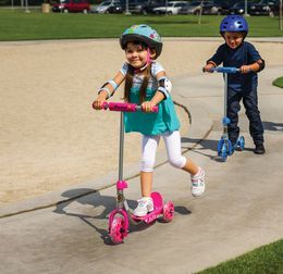 Scooter de patada de 3 ruedas: para edades de 3 años en adelante, scooter rosa para niños truco de scooter