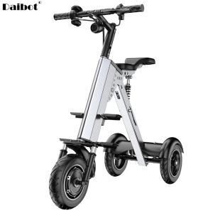 Scooter de movilidad de 3 ruedas, Scooters eléctricos de 10 pulgadas, 36V, 350W, triciclo para padres e hijos, Scooter Eléctrico plegable con dos asientos