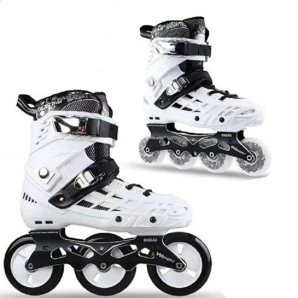 Patines en línea de slalom de 3 ruedas y 4 ruedas, zapatos para adultos, patines de patinaje sobre ruedas, escuela, niños y niñas, zapatillas con ruedas de 80mm y 100mm 240127