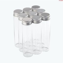 30*120*21mm 60ml Glazen Flessen Aluminium Deksel Parfum Vloeibare Container Lege Transparant Clear Gift Wishing potten 24pcslothigh qualtit Sfwmc