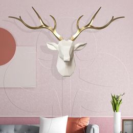 30 de 20 pulgadas 3D Cabeza de ciervos Decoración colgante de pared Estatua de calzado de animales Accesorios de decoración de la sala de estar del hogar 231221