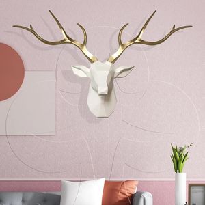 Escultura de cabeza de ciervo 3D de 30x20 pulgadas, decoración para colgar en la pared, estatua de ciervo, accesorios de decoración de pared para el hogar, sala de estar y dormitorio, 240202