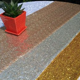 30 * 275 cm stof tabel runner goud zilver sequin tafelkleed sparkly Bling voor bruiloft decoratie Producten levert gratis verzending