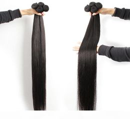 30 32 34 36 38 40 pouces 10a Budles brésiliens de cheveux droits 100 Fes de cheveux humains Poulages Remy Extensions de cheveux 7481234