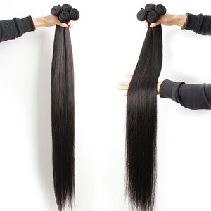 30 32 34 36 38 40 Inch 10A Braziliaanse Steil Haar Bundels 100% Human Hair Weeft Bundels Remy Hair Extensions