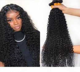 30 32 34 36 pouces pneques boucles boucles de cheveux humains extensions de cheveux péruviens remy 1 morceaux d'épais bundles de cheveux bouclés5028622