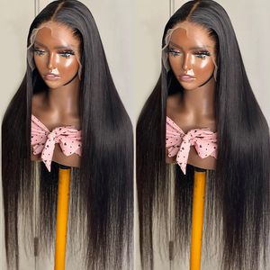 30 34 40 inch Bone Straight Full Lace Menselijk Haar Pruiken 360 Lace Frontale Pruiken Voor Zwarte Vrouwen 200 dichtheid 13x6 HD Lace Front Pruiken