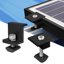 30/35 mm Solar Modules PV Bracket Trapezoidaal vel plat dak aluminium montage railuiteinde klem pv zonnepaneel montage accessoires