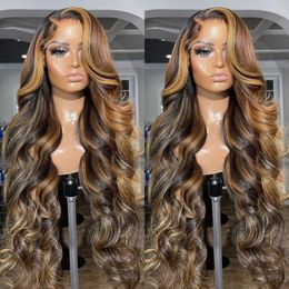 30 36 pouces onde corporelle 13x4 Highlight Hd Lace Lace Frontal Wigs 13X6 427 Colore Wigs Lace Front Human Heu Hair Wigs Transparent 240508