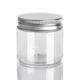 30 40 50 60 80ml Bocaux en plastique Transparent PET Boîtes de stockage Boîtes Bouteille ronde avec couvercles en plastique / aluminium Xbxgk