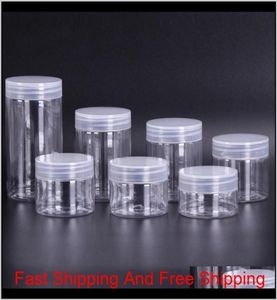 30 40 50 60 80ml Jares de plástico Botella redonda de latas de almacenamiento de plástico transparente con PLA Qylvxg Homes20119639647
