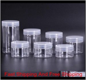 30 40 50 60 80ml Jares de plástico Cajas de almacenamiento de plástico PET transparente botella redonda con PLA Qylvxg Homes20112127064