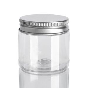 30 40 50 60 Frascos de plástico de 80 ml Cajas de latas de almacenamiento de PET transparentes Botella redonda con tapas de plástico/aluminio Bhwar