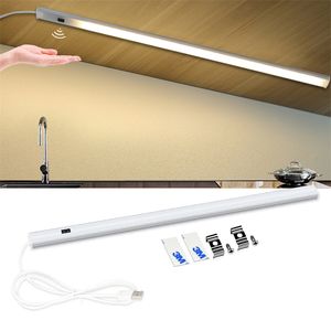 30 40 50 cm armoire lumière PIR capteur de mouvement main Scan LED veilleuses 5 V USB barre lampe chambre lampe de bureau lecture maison cuisine armoire décor