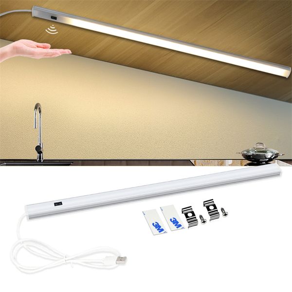 30 40 50 cm Luz de gabinete PIR Motion Sensor Mano Luces LED Night Night Light Lámpara USB Lámpara de escritorio Lectura de la cocina del hogar Decoración del vestuario de la cocina