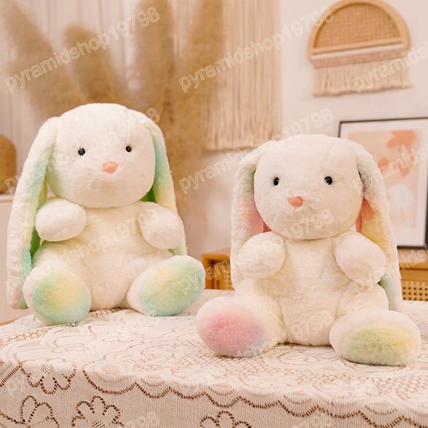 30/40/50 cm Kawaii arc-en-ciel lapin en peluche coloré Animal en peluche poupée douce décor à la maison cadeaux pour les enfants