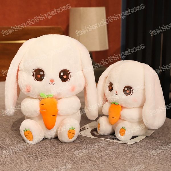 30/40 cm Kawaii lindo conejo sosteniendo zanahorias juguetes peluches almohada de animales suaves rellenas mu￱ecas encantadoras para ni￱os regalos de novia