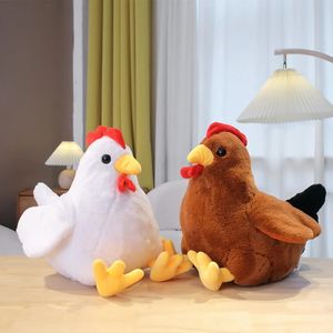 30-40 cm Kawaii blanc un gros coq en peluche dessin animé Simulation Animal poulet en peluche poupée élémentaire étudiant cadeau pour les enfants LA632