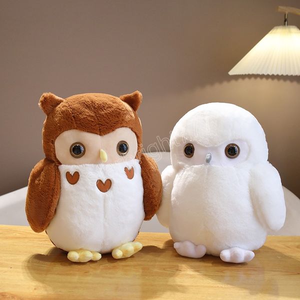 30/40cm peluche Couple chouette poupée Simulation Animal jouet mignon oiseau poupée brun hibou blanc hibou dessin animé en peluche jouet enfants filles cadeau