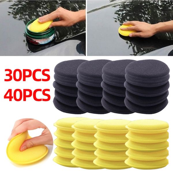 30 / 40pcs voiture Round Polish Wax Mousse Applicateurs Tampons de 10 cm Sponge Clean Washer Washing Tool